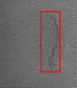 crack Image of a Crack and a Bounding Box when using Object Detection - preML GmbH